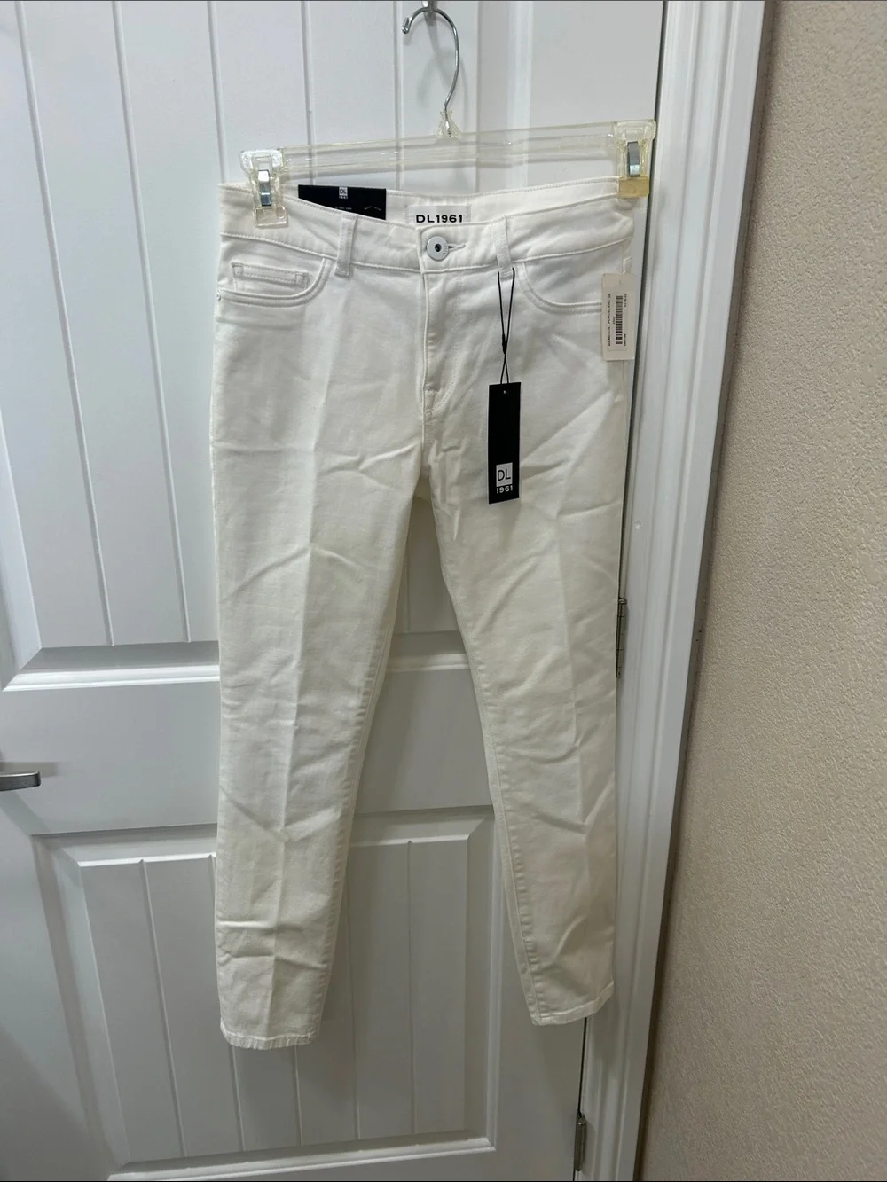 DL1961 Off-White Skinny Ankle Jeans